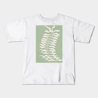 Sage Green Abstract Floral 2 Kids T-Shirt